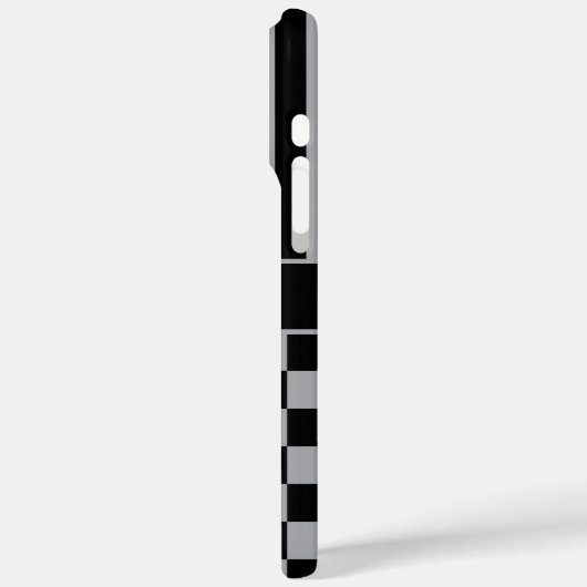 Black and Gray Checkered Striped Personalized Case-Mate iPhoneケース (裏面 / 左)