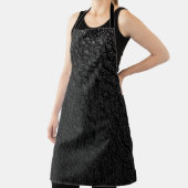 Black and gray floral textile エプロン (インサイチュ)