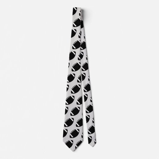 Black and Gray Football Neck Tie ネクタイ (正面)