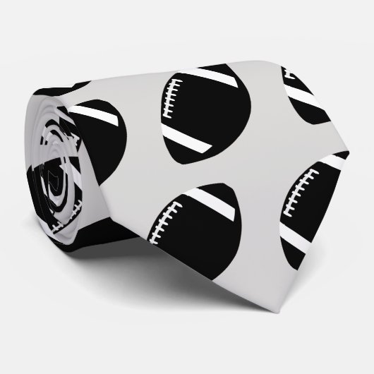 Black and Gray Football Neck Tie ネクタイ (ロール)