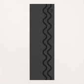 Black And Gray Modern Wavy Lines With Initials ヨガマット (正面)