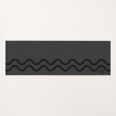Black And Gray Modern Wavy Lines With Initials ヨガマット (正面(横))