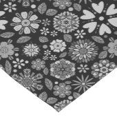 Black And Gray Retro Floral Art Seamless Pattern ショートテーブルランナー (コーナー)