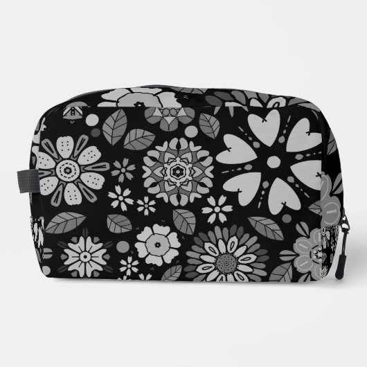 Black And Gray Retro Floral Art Seamless Pattern  ドップキット (正面)