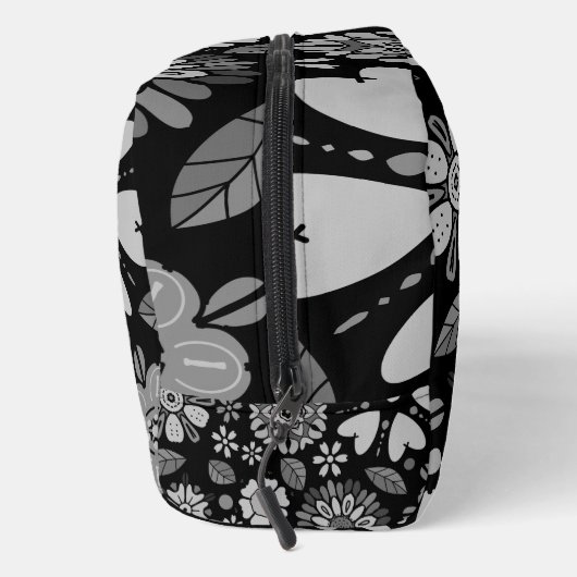 Black And Gray Retro Floral Art Seamless Pattern  ドップキット (右)