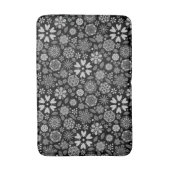 Black And Gray Retro Floral Art Seamless Pattern  バスマット (正面縦)