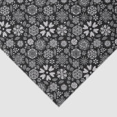 Black And Gray Retro Floral Art Seamless Pattern 薄葉紙 (詳細)