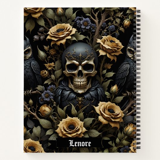 Black and Gray Skull ノートブック (裏面)
