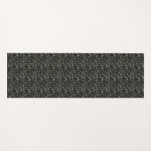 Black And Green Floral Botanical Pattern ヨガマット (正面(横))