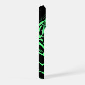 Black and Green Marble iPhoneケース (右側面)