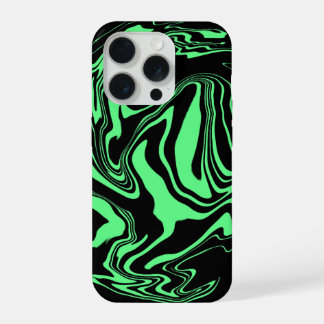 Black and Green Marble iPhone 15 Proケース