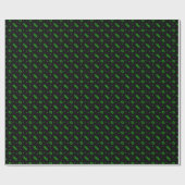 Black And Green Modern Mudcloth Wrapping Paper ラッピングペーパー (フラット)