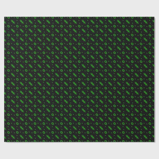 Black And Green Modern Mudcloth Wrapping Paper ラッピングペーパー (フラット)