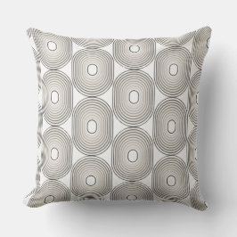 Black and Grey Circle Geometric Throw Pillow アウトドアクッション