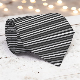 Black and Grey Color Stripes Necktie ネクタイ