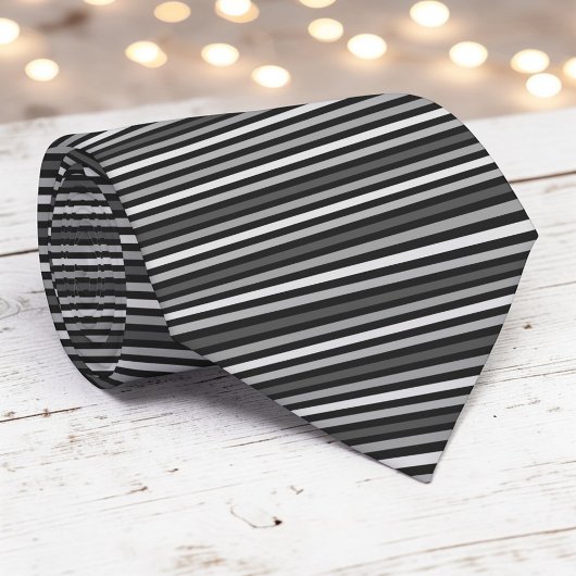 Black and Grey Color Stripes Necktie ネクタイ