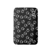 Black and Grey Paw Print Pattern Bath Mat バスマット (正面縦)
