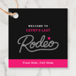 Black and Hot Pink Last Rodeo Bachelorette Party フェイバータグ