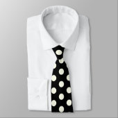 Black and Ivory Racing Silks Polka Dot Derby Day ネクタイ (タイ)