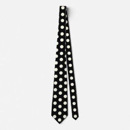 Black and Ivory Racing Silks Polka Dot Derby Day ネクタイ
