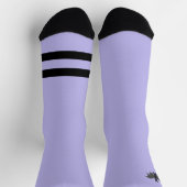 Black and Lavender Bat Crew Socks ソックス (上部)