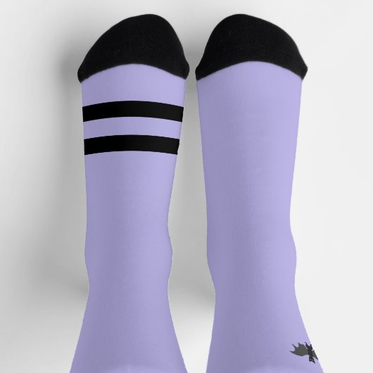 Black and Lavender Bat Crew Socks ソックス (上部)