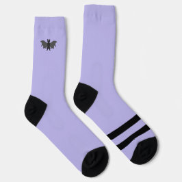 Black and Lavender Bat Crew Socks ソックス