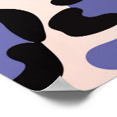 Black and Lavender Leopard Print:はっきりしたおよびエレガント ポスター (角)