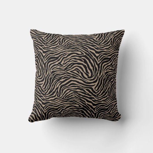 Black and Light Cream Zebra Pattern Decorative クッション (裏面)