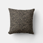 Black and Light Cream Zebra Pattern Decorative クッション (正面)