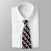 Black and Light Pink Butterflies Neck Tie ネクタイ (タイ)
