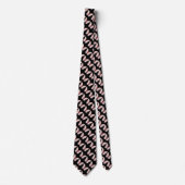 Black and Light Pink Butterflies Neck Tie ネクタイ (正面)