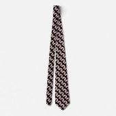 Black and Light Pink Butterflies Neck Tie ネクタイ (裏面)