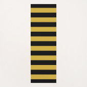 Black and Metallic Gold Horizontal Striped ヨガマット (正面)