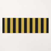Black and Metallic Gold Horizontal Striped ヨガマット (正面(横))