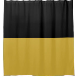Black and Metallic Gold Modern Elegant シャワーカーテン
