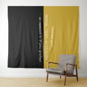 Black and Metallic Gold Modern Elegant タペストリー (インサイチュ(横))