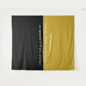 Black and Metallic Gold Modern Elegant タペストリー (正面(横))