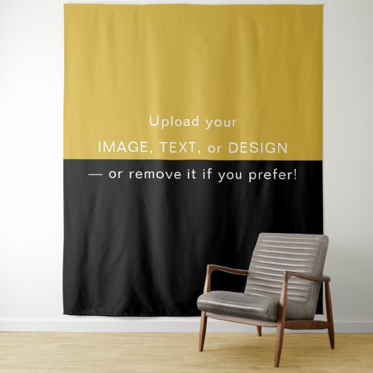 Black and Metallic Gold Modern Elegant タペストリー (インサイチュ)
