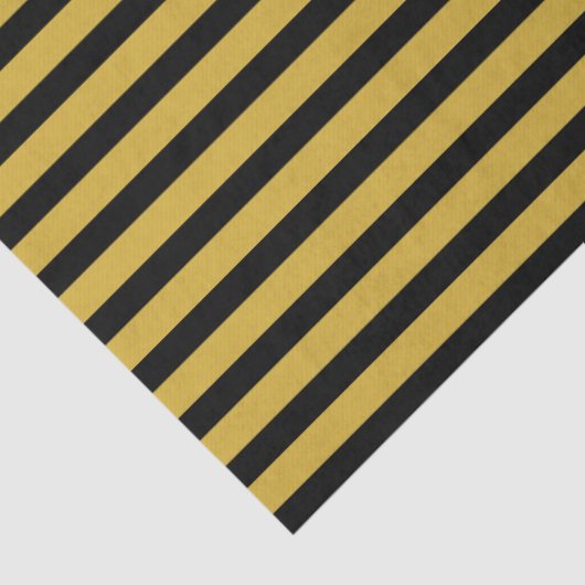 Black And Metallic Gold Stripe Pattern Premium 薄葉紙 (詳細)
