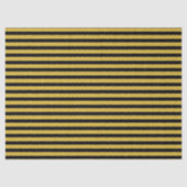 Black And Metallic Gold Stripe Pattern Premium 薄葉紙 (正面)