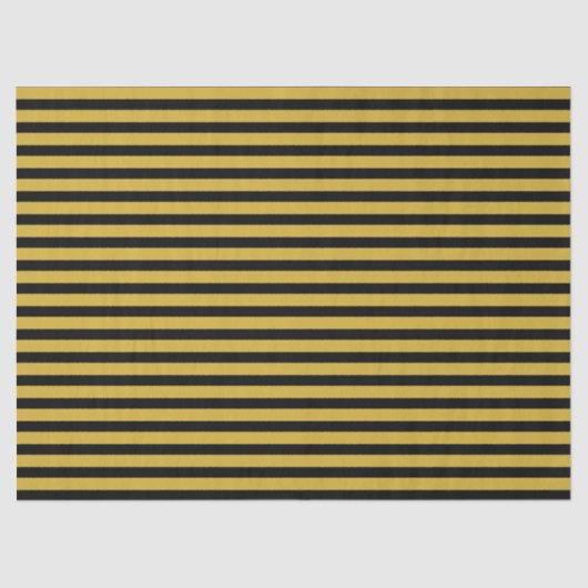 Black And Metallic Gold Stripe Pattern Premium 薄葉紙 (正面)