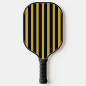 Black and Metallic Gold Striped Pickleball Paddle ピックルボールラケット (正面)