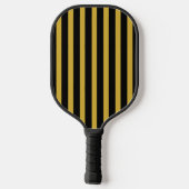 Black and Metallic Gold Striped Pickleball Paddle ピックルボールラケット (裏面)