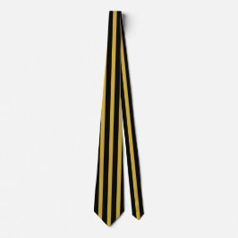 Black and Metallic Gold Striped Stylish Neck Tie ネクタイ