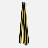Black and Metallic Gold Striped Stylish Neck Tie ネクタイ (裏面)