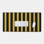 Black and Metallic Gold Vertical Striped Stylish デスクマット (キーボード&マウス)
