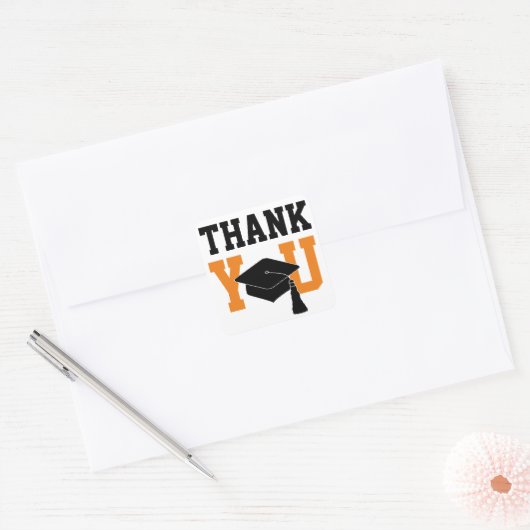 Black and Orange卒業 スクエアシール (封筒)