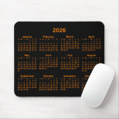 Black and Orange 2026 Calendar マウスパッド (マウス)