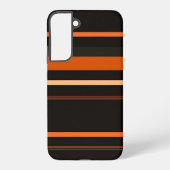Black and Orange Bold Stripe Pattern Samsung Galaxyケース (裏面)